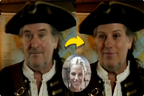 Frame strip of a swap faces gif staying smooth