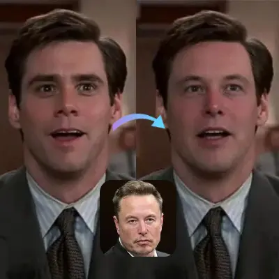 Sample GIF face swap before-and-after preview
