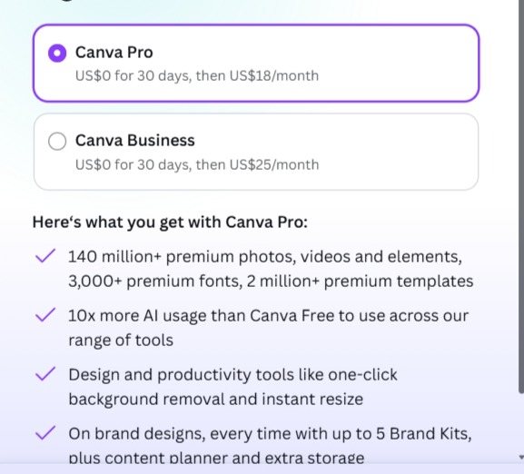 canva face swap pricing page paid credits after two free uses
